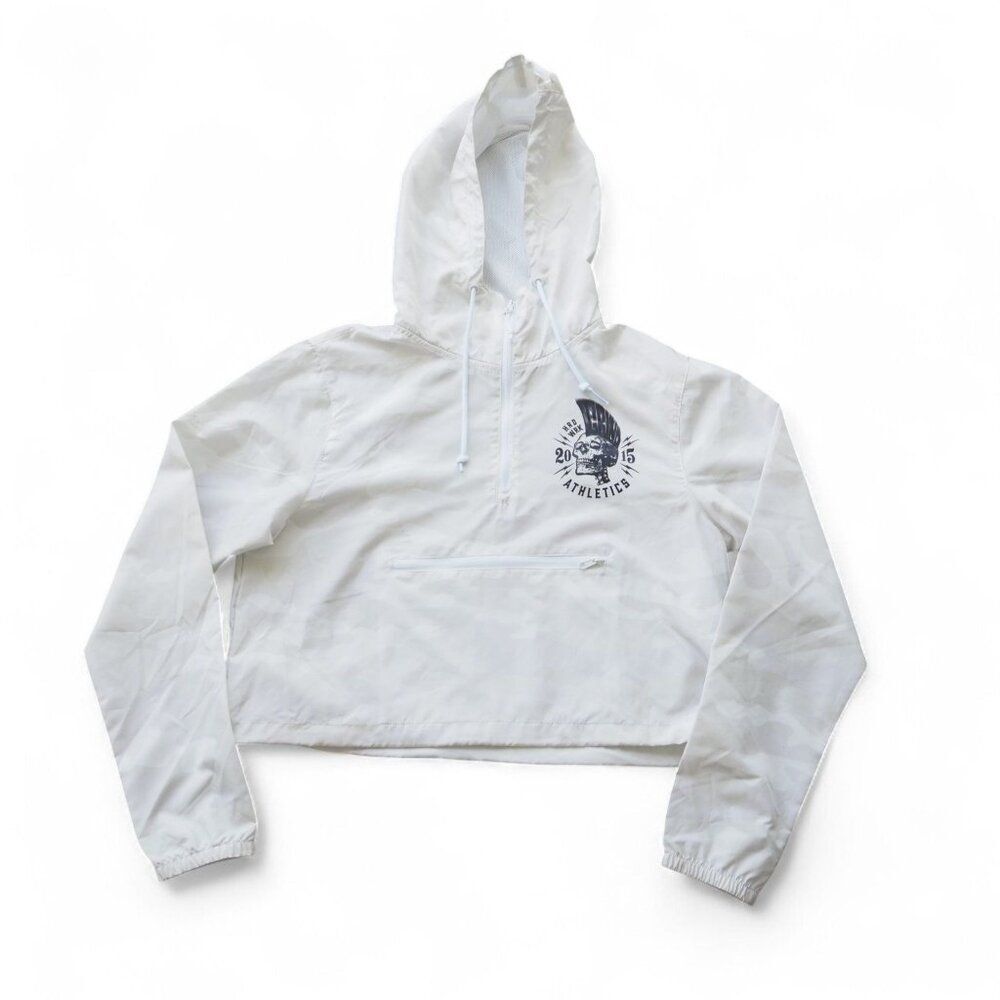 Grind Apparel Co. Hrd Wrk Athletic Crop Half‎ Zip Windbreaker Jacket Women's S